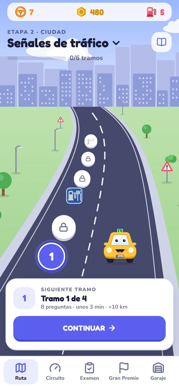 Pantalla real de Ruta en Aptorr